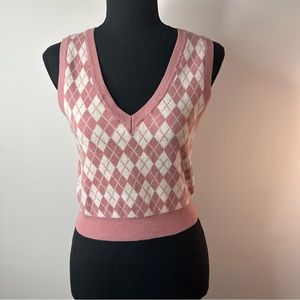 Pink Argyle SUNDAY BEST Knitted Vest